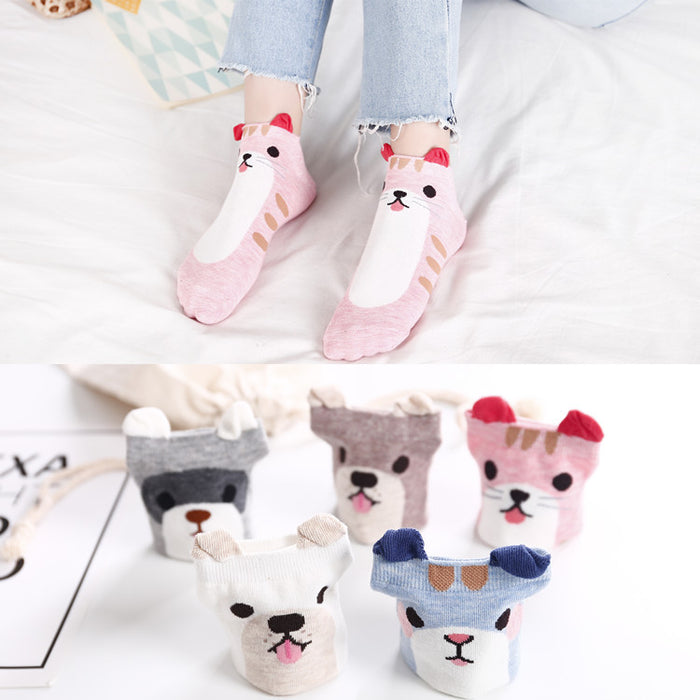 Wholesale Sock Cotton Breathable Sweat Absorbing Low Top Cartoon JDC-SK-XinER001