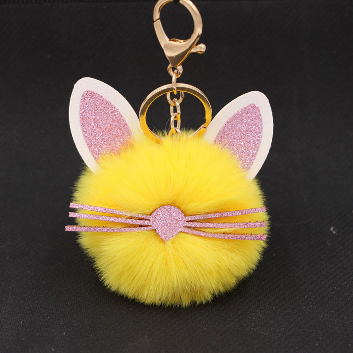 Jewelry WholesaleWholesale Kitten Whiskers Alloy Imitation Hair Hair Ball Keychain JDC-KC-Zuge023 Keychains 祖格 %variant_option1% %variant_option2% %variant_option3%  Factory Price JoyasDeChina Joyas De China