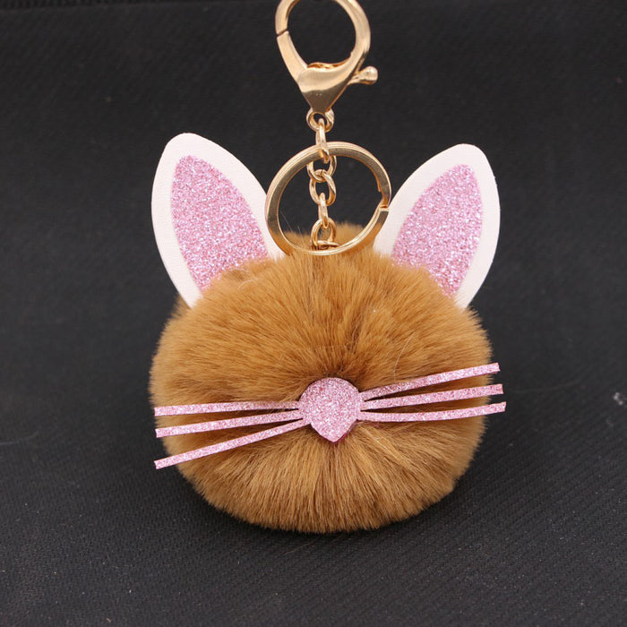 Jewelry WholesaleWholesale Kitten Whiskers Alloy Imitation Hair Hair Ball Keychain JDC-KC-Zuge023 Keychains 祖格 %variant_option1% %variant_option2% %variant_option3%  Factory Price JoyasDeChina Joyas De China