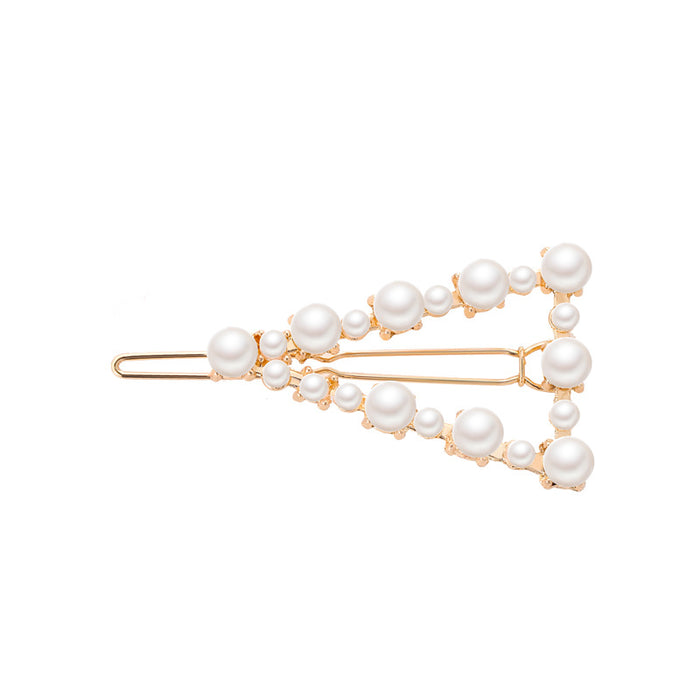 Wholesale sweet hairpin geometric pearl duckbill clip JDC-HC-D109