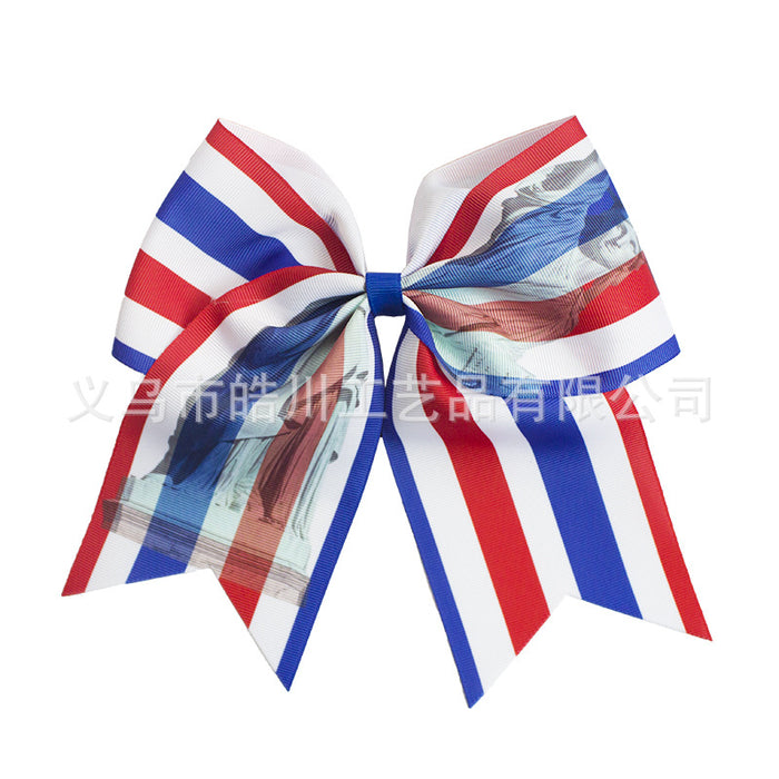 Wholesale 4th of July Independence Day 8 Inch Bow Tie Swallowtail Streamer Hair Accessories MOQ≥2 JDC-HS-HaoC001