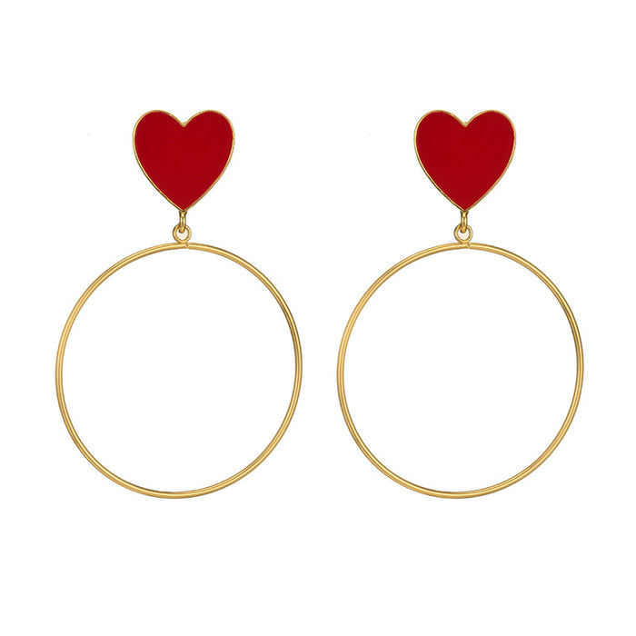 Jewelry WholesaleWholesale Exaggerated Love Fashion Punk Style Big Circle Earrings MOQ≥3 JDS-ES-GSYS010 Earrings 伊尚 %variant_option1% %variant_option2% %variant_option3%  Factory Price JoyasDeChina Joyas De China