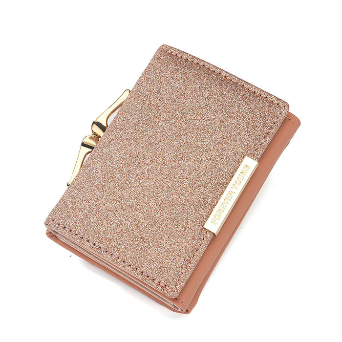 Jewelry WholesaleWholesale short sequins tri-fold small bag multi-card student wallet JDC--WT-ZhaoP001 Wallet 朝飘 %variant_option1% %variant_option2% %variant_option3%  Factory Price JoyasDeChina Joyas De China