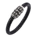 Jewelry WholesaleWholesale Leather Stainless Steel Skull Magnetic Buckle Bracelet JDC-BT-RShen013 Bracelet 日盛 %variant_option1% %variant_option2% %variant_option3%  Factory Price JoyasDeChina Joyas De China