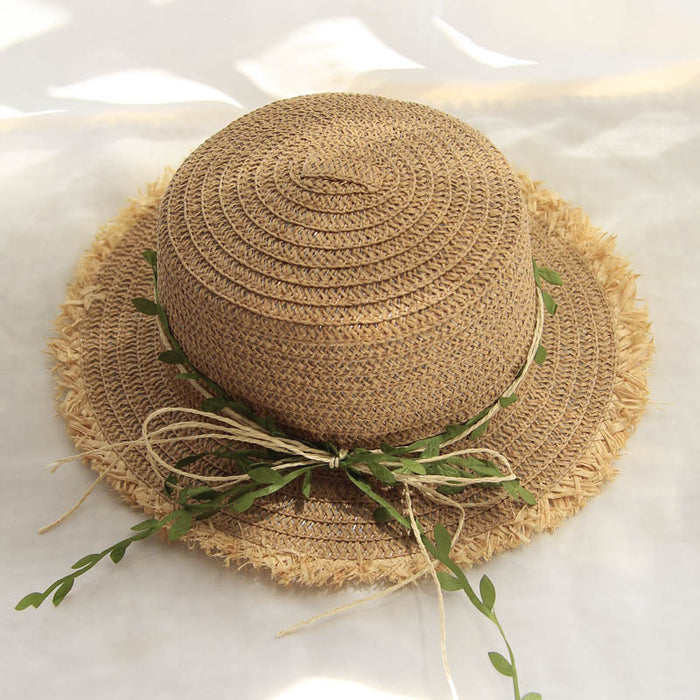 Wholesale Rattan Bow Straw Sun Hat MOQ≥2 JDC-FH-BeX001