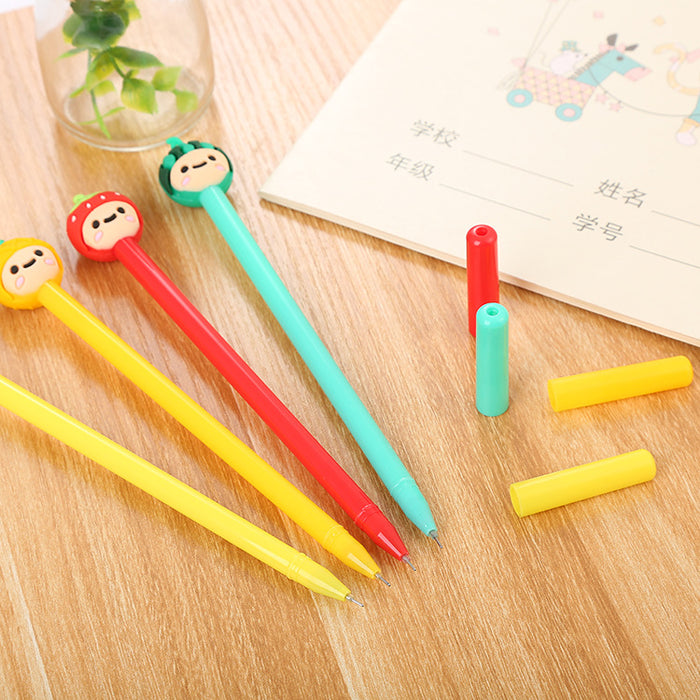 Wholesale Random Cartoon Fruit Shape Silicone Plastic Ballpoint Pen JDC-BP-Liuj005