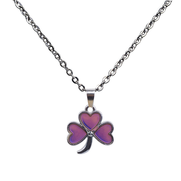 Wholesale Three Petal Pendant Stainless Steel Necklace JDC-NE-LanAng002