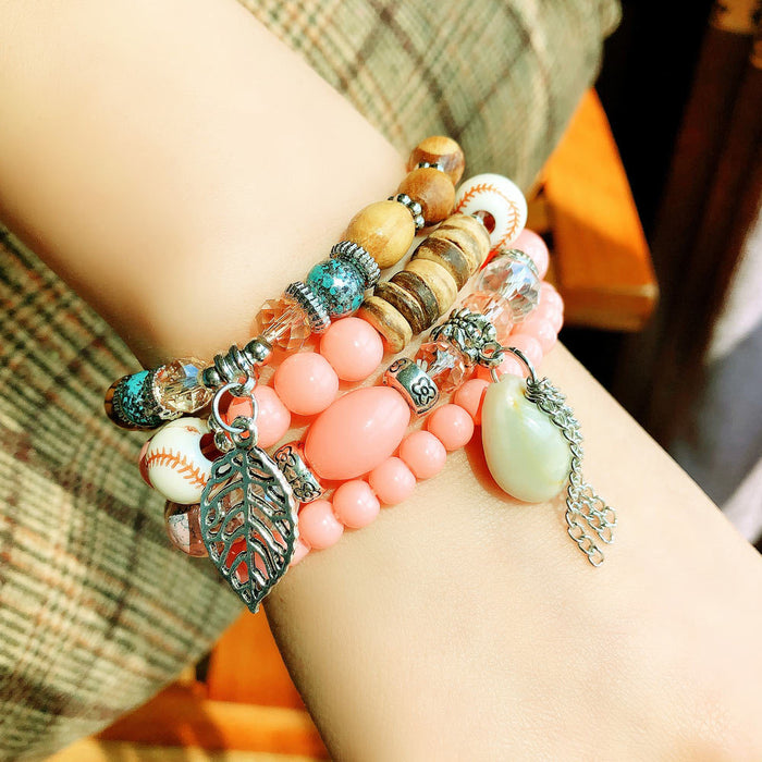 Wholesale spring and summer multi-layer elastic rope hand beaded bracelet JDC-BT-YF009