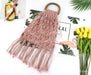 Jewelry WholesaleWholesale Cotton Thread Woven Wood Handle Portable Fringe Beach Bag JDC-HB-FFC002 Handbags 非凡草 %variant_option1% %variant_option2% %variant_option3%  Factory Price JoyasDeChina Joyas De China