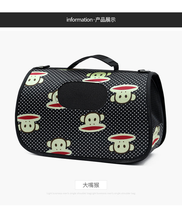 Wholesale Shoulder Bag Oxford Cloth Cute Print Pet Bag Crossbody Folding JDC-SD-Aishang009