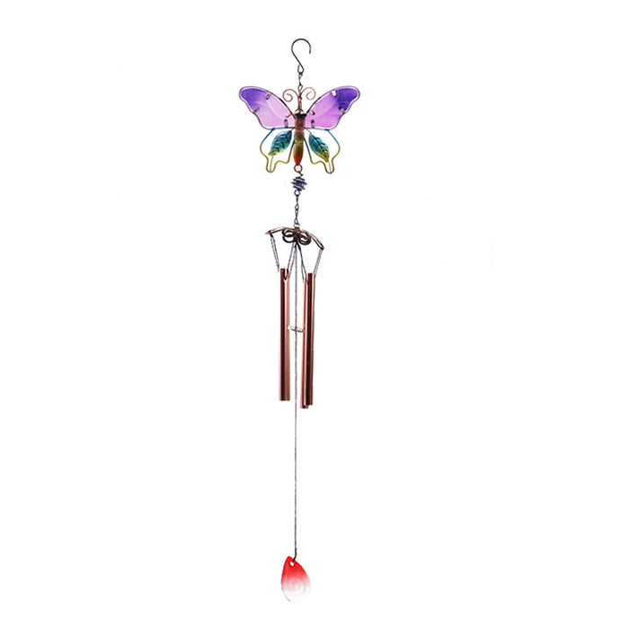 Wholesale Butterfly Painted Metal Iron Glass Wind Chimes JDC-WC-ZYang006