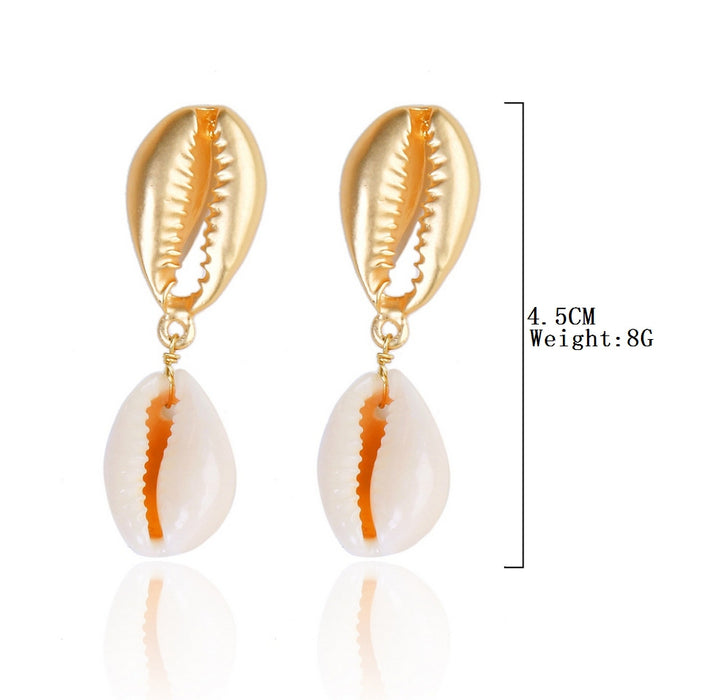 Jewelry WholesaleWholesale white conch shell alloy stud earrings JDC-ES-ManY007 Earrings 满溢 %variant_option1% %variant_option2% %variant_option3%  Factory Price JoyasDeChina Joyas De China