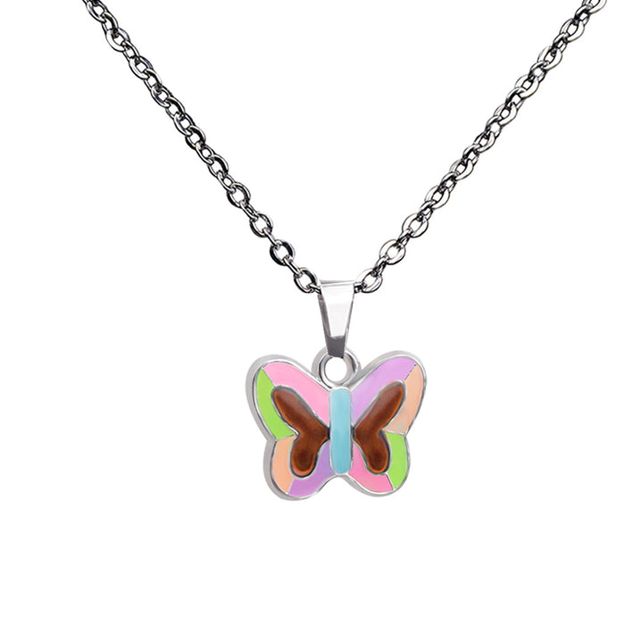 Wholesale Fluorescent Luminous Butterfly Pendant Warm Mood Color Changing Necklace JDC-NE-LanAng003