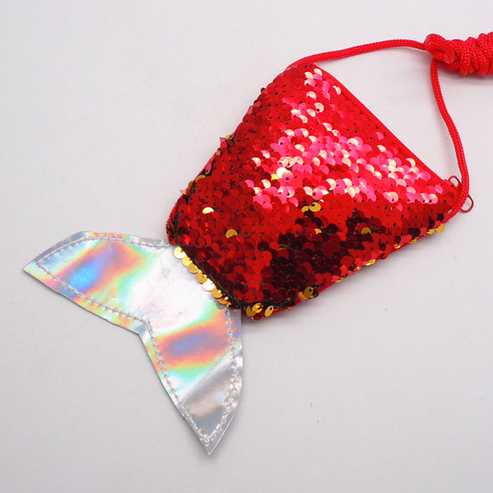 Wholesale sequin coin purse lanyard coin purse small purse for kids JDC-WT-YueC001