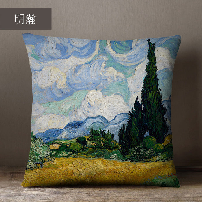 Wholesale Pillowcase Oil Painting Art Spandex MOQ≥2 JDC-PW-Yunhan005