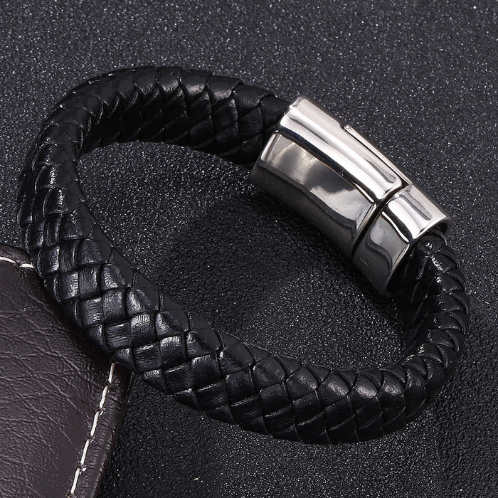 Jewelry WholesaleWholesale Magnet Buckle Stainless Steel Leather Bracelet JDC-BT-RShen026 Bracelet 日盛 %variant_option1% %variant_option2% %variant_option3%  Factory Price JoyasDeChina Joyas De China