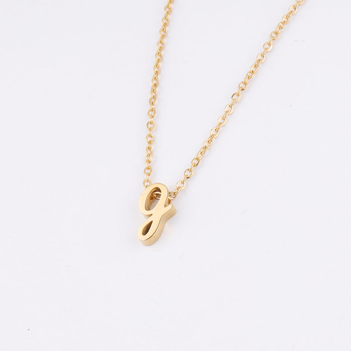 Wholesale English alphabet stainless steel bead necklace MOQ≥5 JDC-PT-MinP001