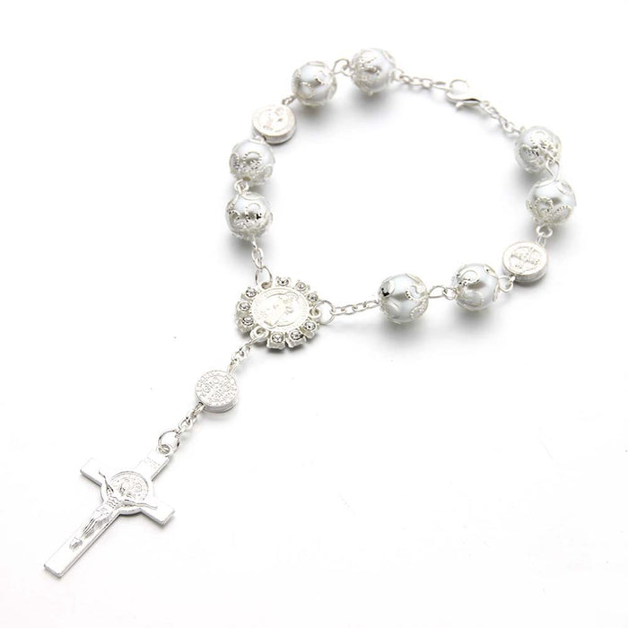 Wholesale Bracelet Alloy 10MM Glass Pearl with Torus MOQ≥2 JDC-BT-ShanS002