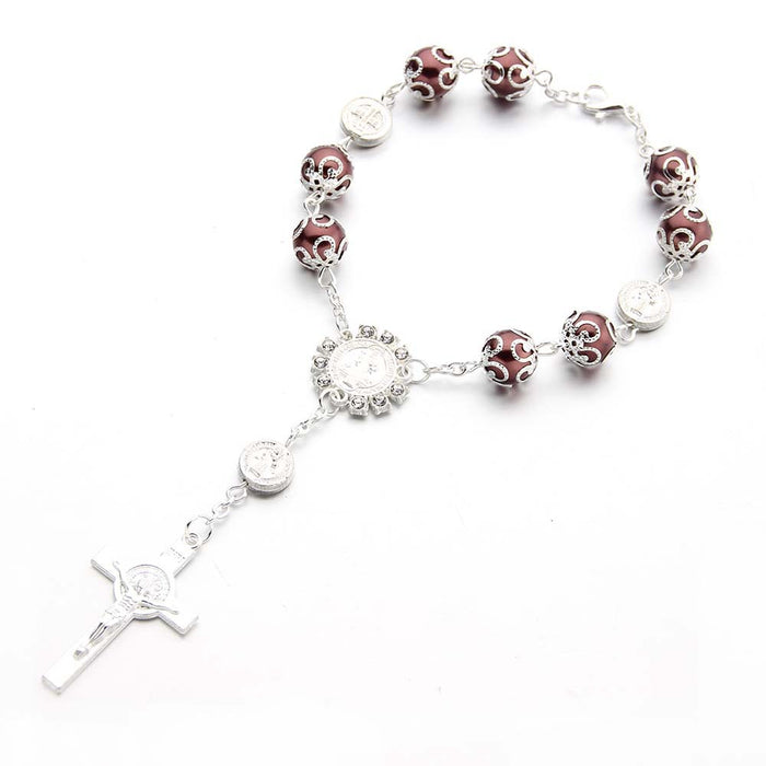 Wholesale Bracelet Alloy 10MM Glass Pearl with Torus MOQ≥2 JDC-BT-ShanS002