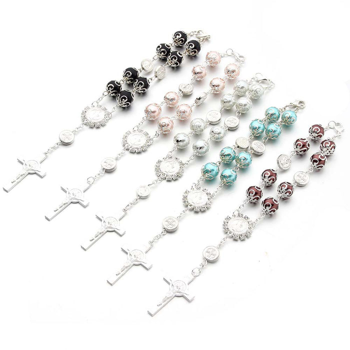 Wholesale Bracelet Alloy 10MM Glass Pearl with Torus MOQ≥2 JDC-BT-ShanS002