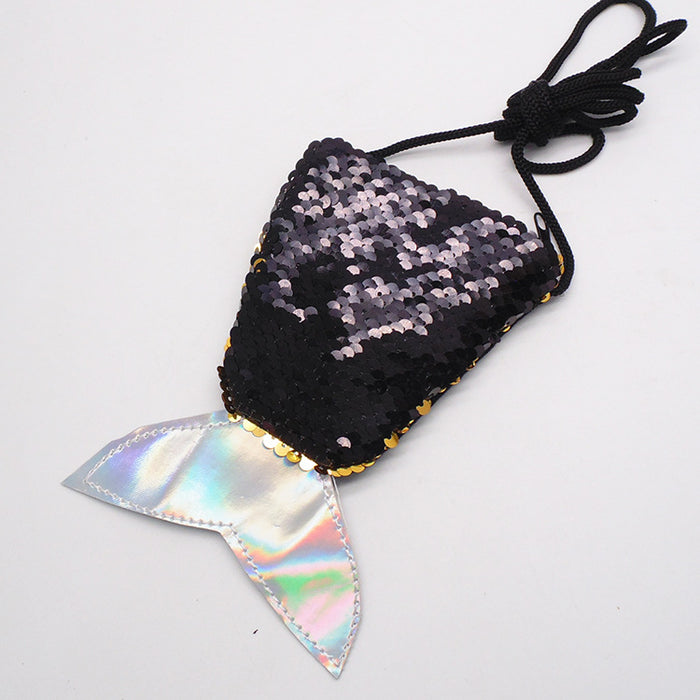 Wholesale sequin coin purse lanyard coin purse small purse for kids JDC-WT-YueC001