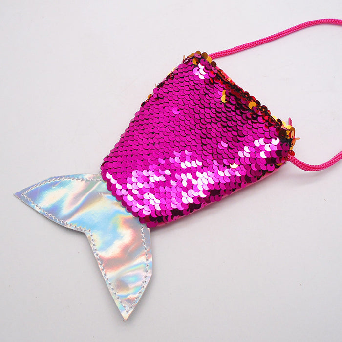 Wholesale sequin coin purse lanyard coin purse small purse for kids JDC-WT-YueC001