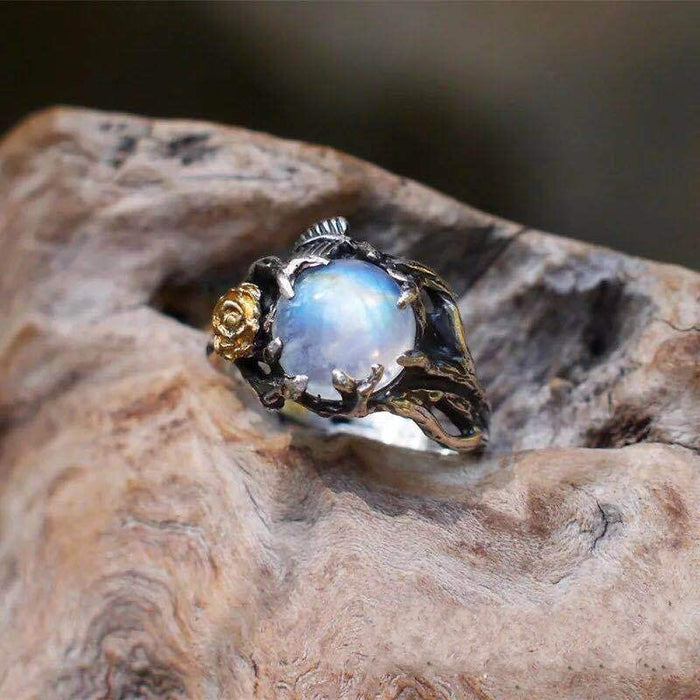 Jewelry WholesaleWholesale Rose Metal Moonstone Ring JDC-RS-QiK004 Rings 七可 %variant_option1% %variant_option2% %variant_option3%  Factory Price JoyasDeChina Joyas De China