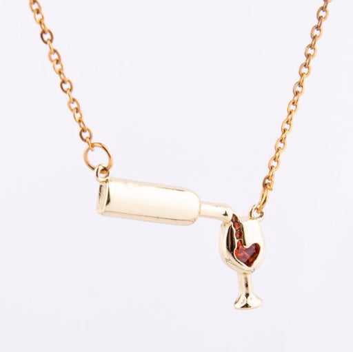 Jewelry WholesaleWholesale Personalized Design Women's Love Wine Bottle Cup Necklace JDC-NE-LvXin004 Necklaces 缕馨 %variant_option1% %variant_option2% %variant_option3%  Factory Price JoyasDeChina Joyas De China