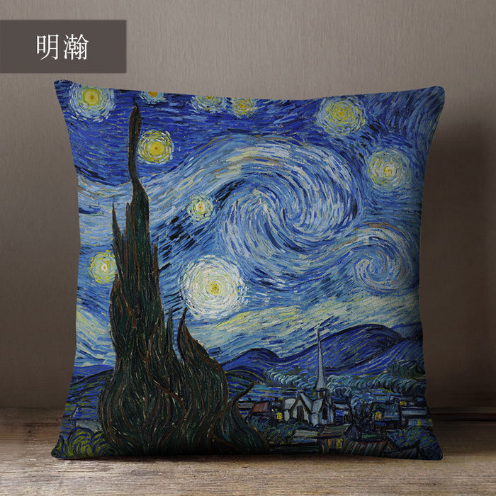 Wholesale Pillowcase Oil Painting Art Spandex MOQ≥2 JDC-PW-Yunhan005