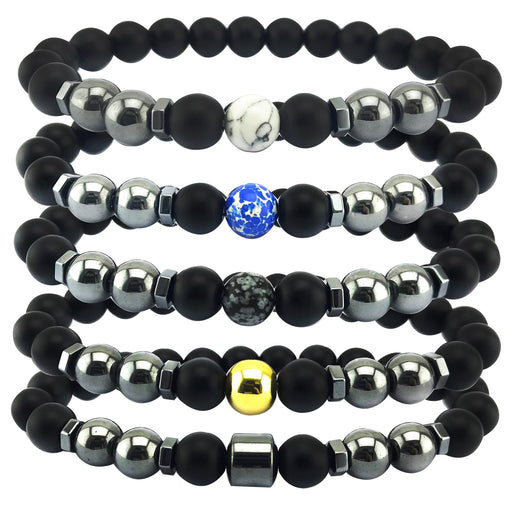 Jewelry WholesaleWholesale Magnetic Imitation Black Onyx White Turquoise Bracelet JDC-BT-JiuL002 Bracelet 玖兰 %variant_option1% %variant_option2% %variant_option3%  Factory Price JoyasDeChina Joyas De China