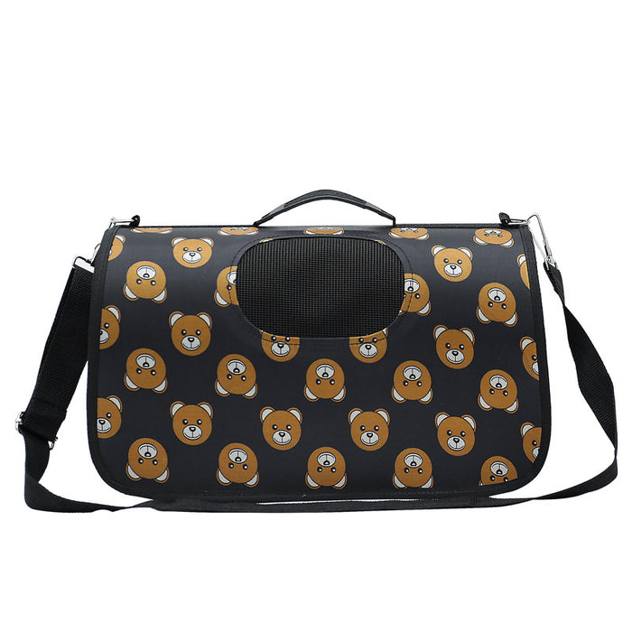 Wholesale Shoulder Bag Oxford Cloth Cute Print Pet Bag Crossbody Folding JDC-SD-Aishang009