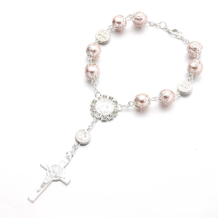 Wholesale Bracelet Alloy 10MM Glass Pearl with Torus MOQ≥2 JDC-BT-ShanS002