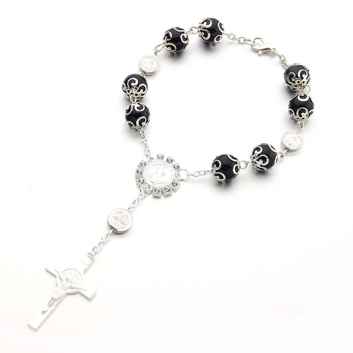 Wholesale Bracelet Alloy 10MM Glass Pearl with Torus MOQ≥2 JDC-BT-ShanS002