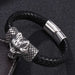 Jewelry WholesaleWholesale Men's Punk Tiger Leopard Stainless Steel Magnet Buckle Leather Bracelet JDC-BT-RShen015 Bracelet 日盛 %variant_option1% %variant_option2% %variant_option3%  Factory Price JoyasDeChina Joyas De China