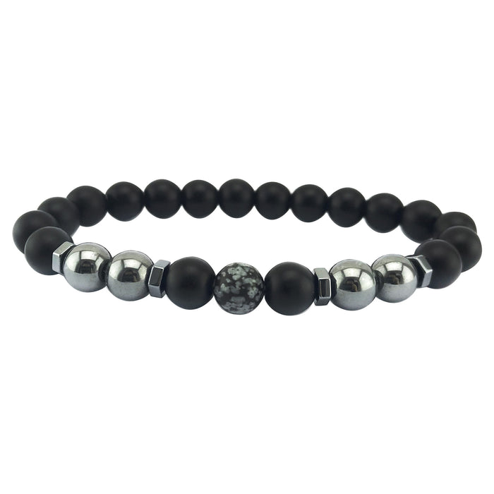 Wholesale Magnetic Imitation Black Onyx White Turquoise Bracelet JDC-BT-JiuL002