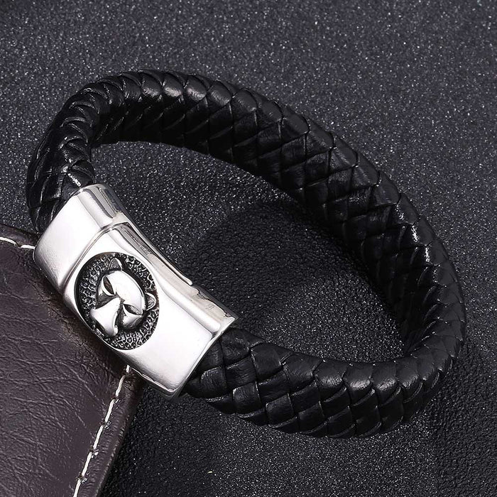 Jewelry WholesaleWholesale Magnet Buckle Stainless Steel Leather Bracelet JDC-BT-RShen026 Bracelet 日盛 %variant_option1% %variant_option2% %variant_option3%  Factory Price JoyasDeChina Joyas De China