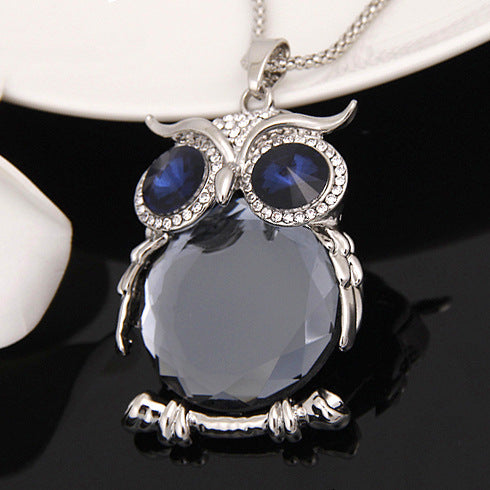 Jewelry WholesaleWholesale Sweater Chain Vintage Owl Long Crystal Necklace Women JDC-NE-YouH001 Necklaces 优鸿 %variant_option1% %variant_option2% %variant_option3%  Factory Price JoyasDeChina Joyas De China