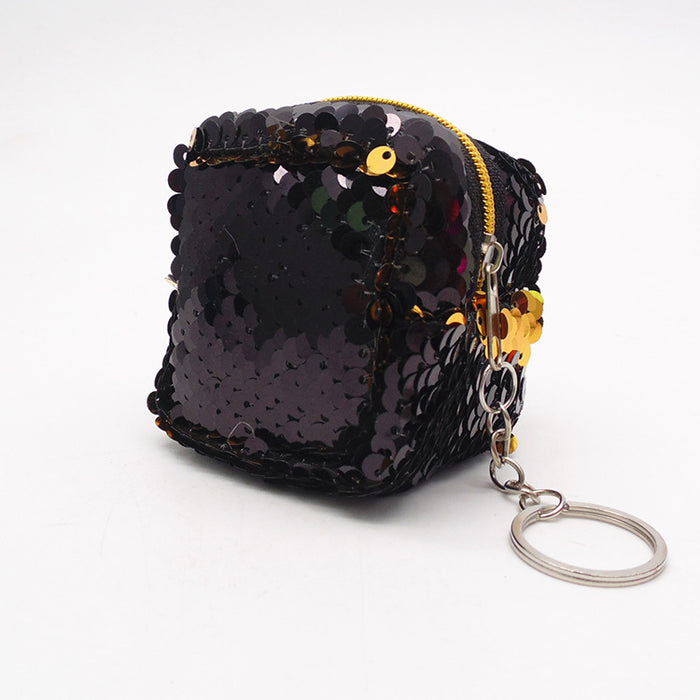 Wholesale square two-color double-sided reversible sequin coin purse JDC-WT-YueC003