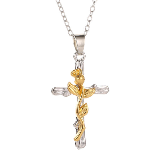 Jewelry WholesaleWholesale vintage leaf cross necklace JDC-NE-D023 Necklaces 晴雯 %variant_option1% %variant_option2% %variant_option3%  Factory Price JoyasDeChina Joyas De China