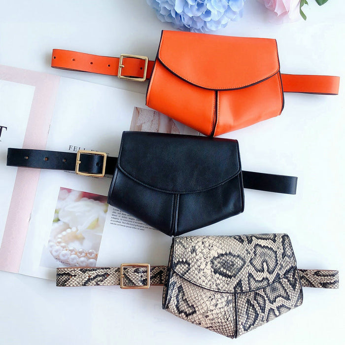 Wholesale Snake Print Faux Leather Ladies Belt Waist Bag MOQ≥2 JDC-WB-JSR001