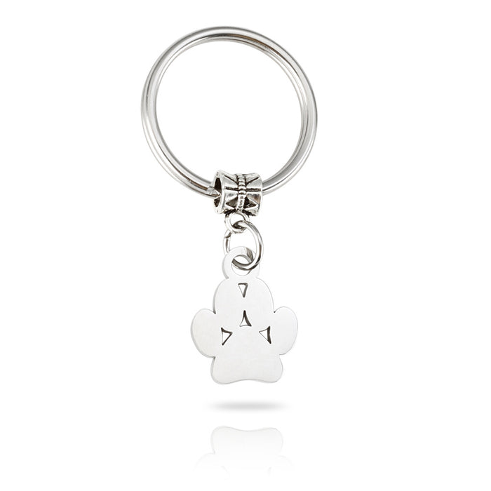 Jewelry WholesaleWholesale Stainless Steel Pet Footprint Keychain JDC-KC-Mail004 Keychains 麦伦 %variant_option1% %variant_option2% %variant_option3%  Factory Price JoyasDeChina Joyas De China