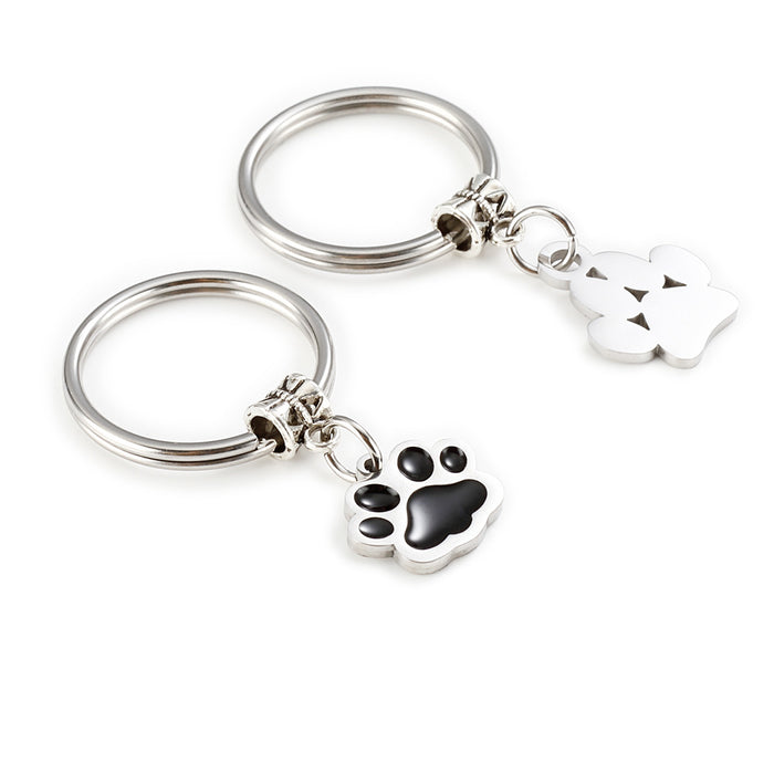 Jewelry WholesaleWholesale Stainless Steel Pet Footprint Keychain JDC-KC-Mail004 Keychains 麦伦 %variant_option1% %variant_option2% %variant_option3%  Factory Price JoyasDeChina Joyas De China