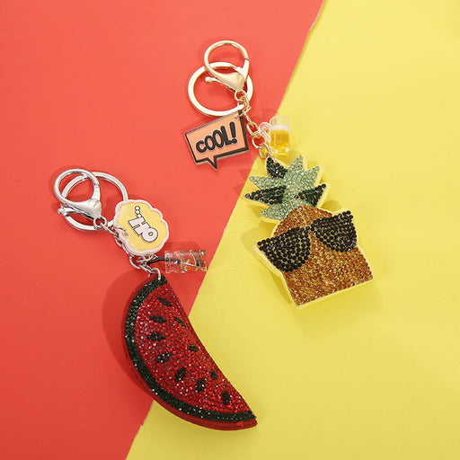 Jewelry WholesaleWholesale Summer Fruit Diamond Alloy Keychain JDC-KC-Huofan006 Keychains 火范 %variant_option1% %variant_option2% %variant_option3%  Factory Price JoyasDeChina Joyas De China