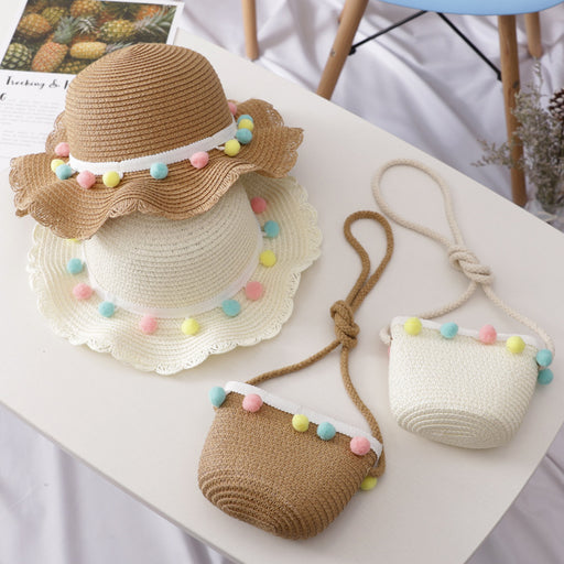 Jewelry WholesaleWholesale Children's Straw Hat Straw Summer Shade Beach Hat Bag JDC-FH-GuoD001 Fashionhat 国冬 %variant_option1% %variant_option2% %variant_option3%  Factory Price JoyasDeChina Joyas De China