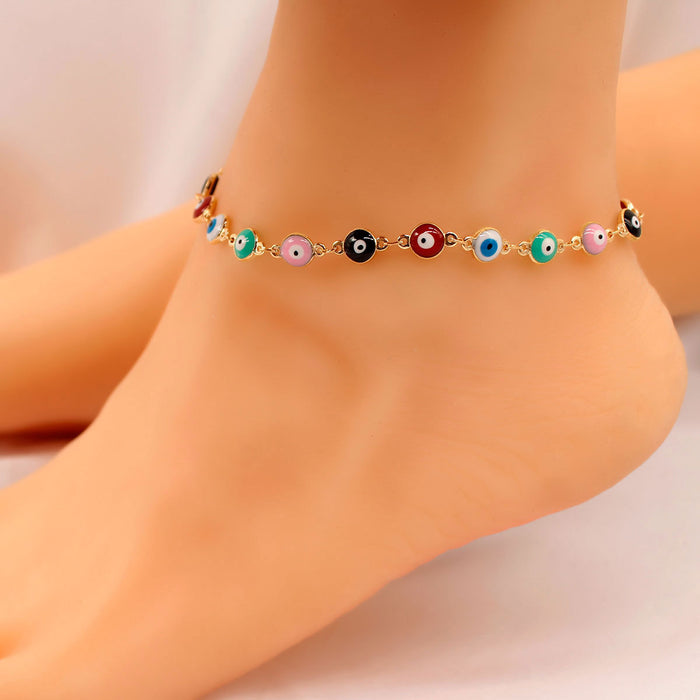 Jewelry WholesaleWholesale metal eye water drop tassel anklet JDC-AS-ZW010 Anklets 佐文 %variant_option1% %variant_option2% %variant_option3%  Factory Price JoyasDeChina Joyas De China