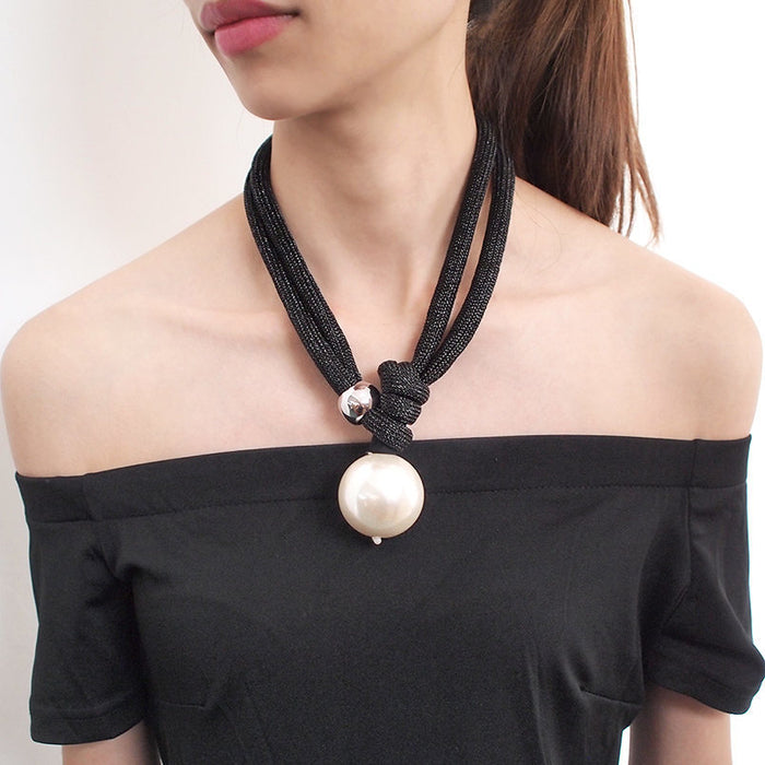 Wholesale Long Pearl Exaggerated Temperament Versatile Necklace Adjustable JDC-NE-HSD001