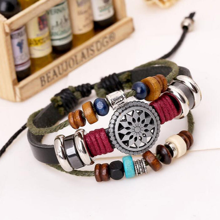 Wholesale Personality European and American Turquoise Blue Eyes Men's Bracelet JDC-BT-LvY001