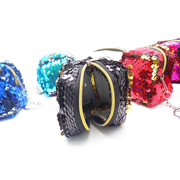 Wholesale square two-color double-sided reversible sequin coin purse JDC-WT-YueC003