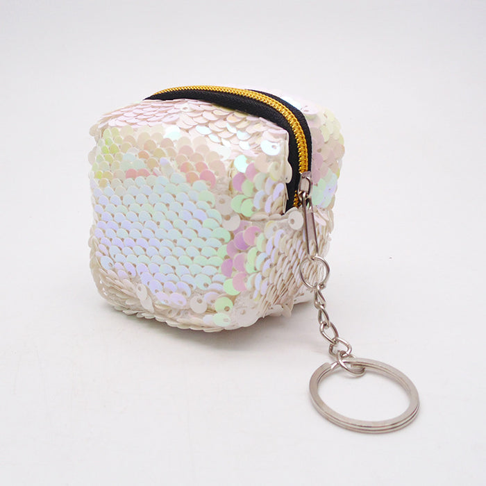 Wholesale square two-color double-sided reversible sequin coin purse JDC-WT-YueC003