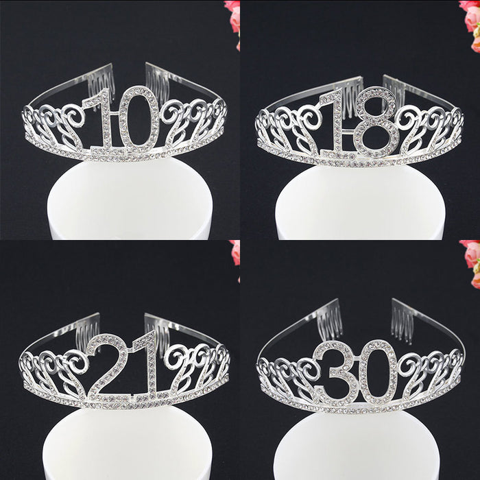 Jewelry WholesaleWholesale Birthday Cake Crown Bridal Party Rhinestone Headband JDC-HD-YCh012 Headband 一诚 %variant_option1% %variant_option2% %variant_option3%  Factory Price JoyasDeChina Joyas De China